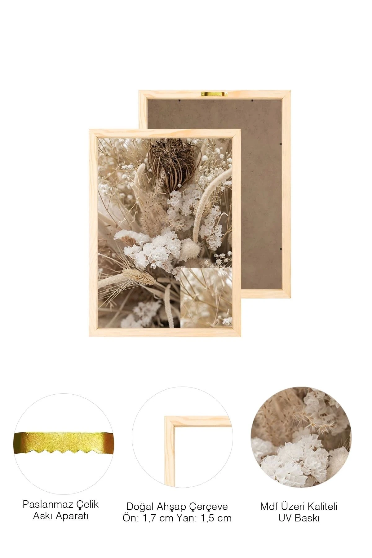 Soyut Doğal Ahşap Çerçeveli Tablo