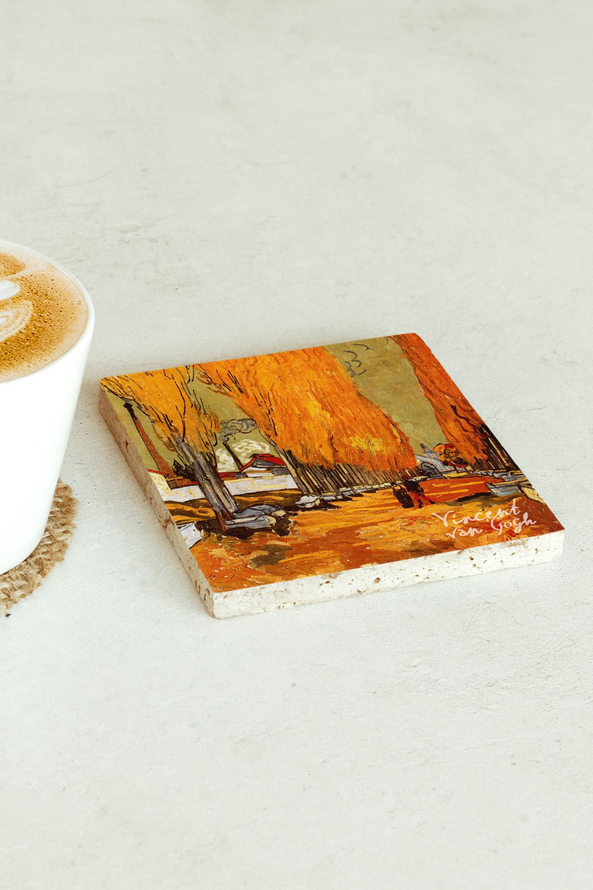 Vincent Van Gogh Serisi Tekli Taş Bardak Altlığı