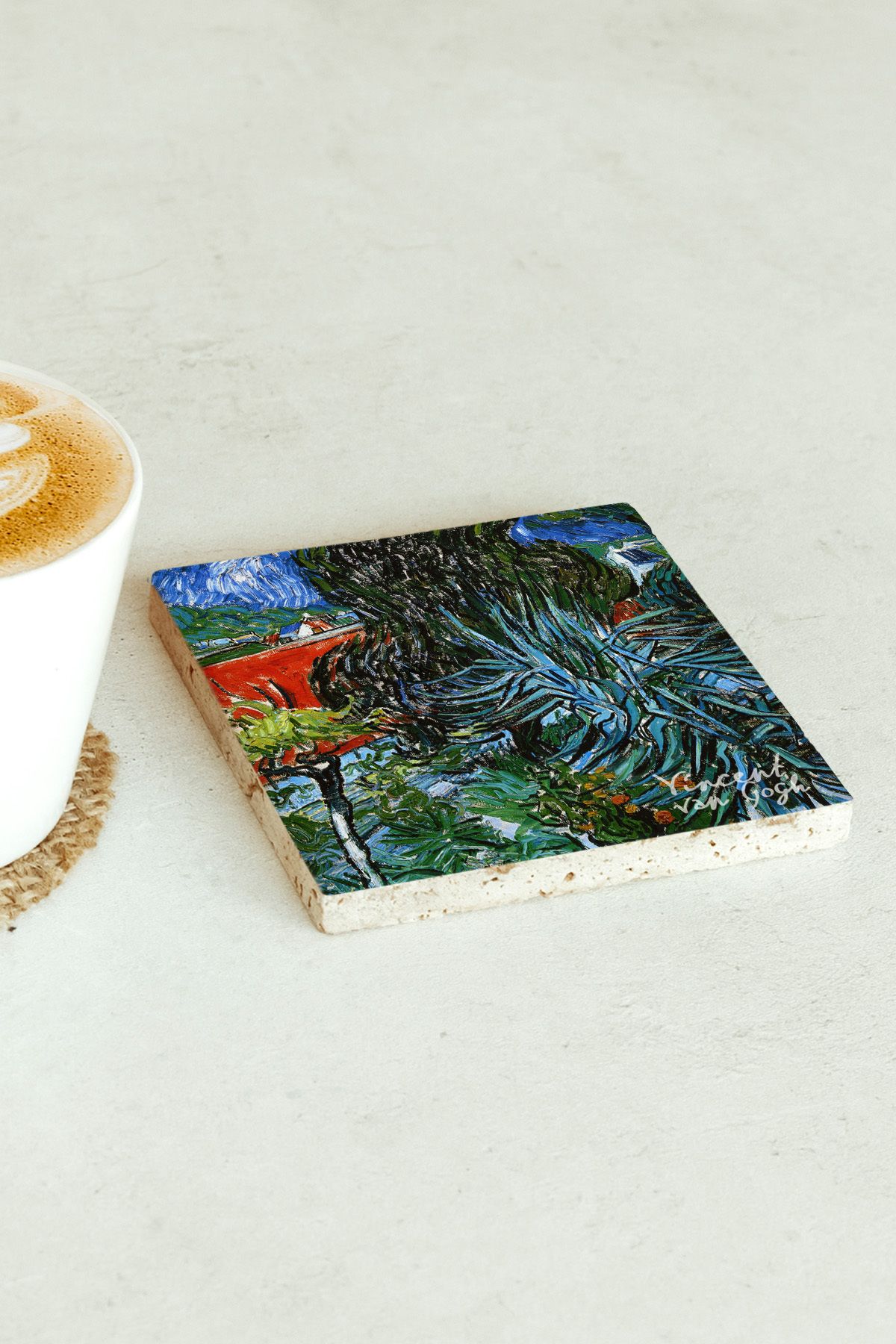 Vincent Van Gogh Serisi Tekli Taş Bardak Altlığı