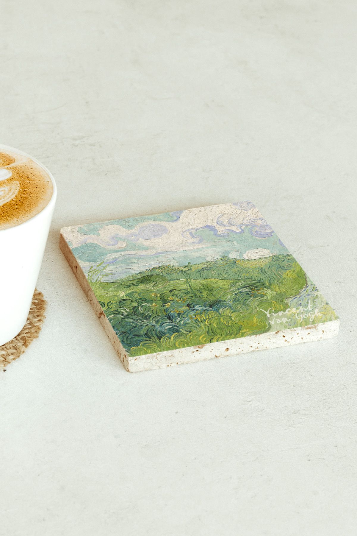Vincent Van Gogh Serisi Tekli Taş Bardak Altlığı