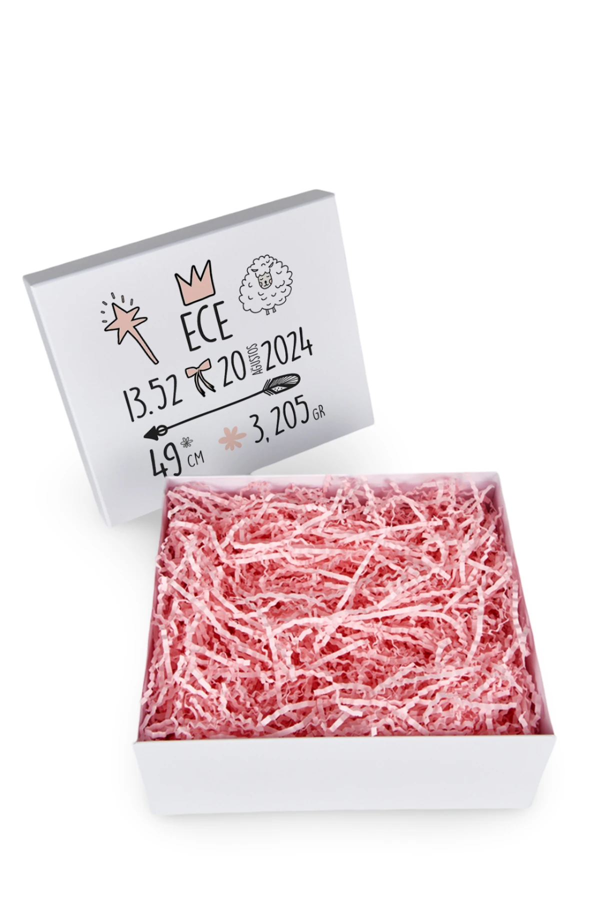 Kişiye Özel Bebek Tasarımlı Kırpıklı Boş Hediye Kutusu