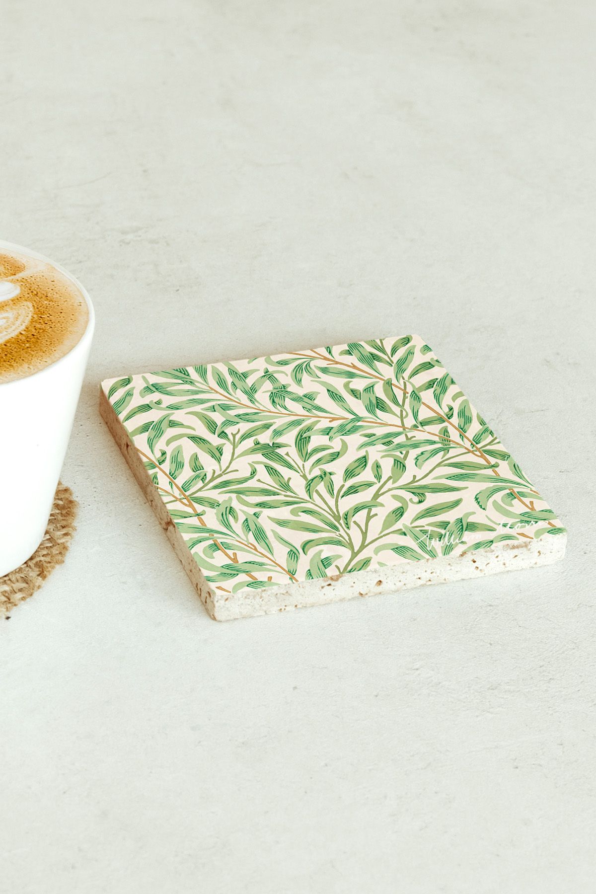 William Morris Serisi Tekli Taş Bardak Altlığı