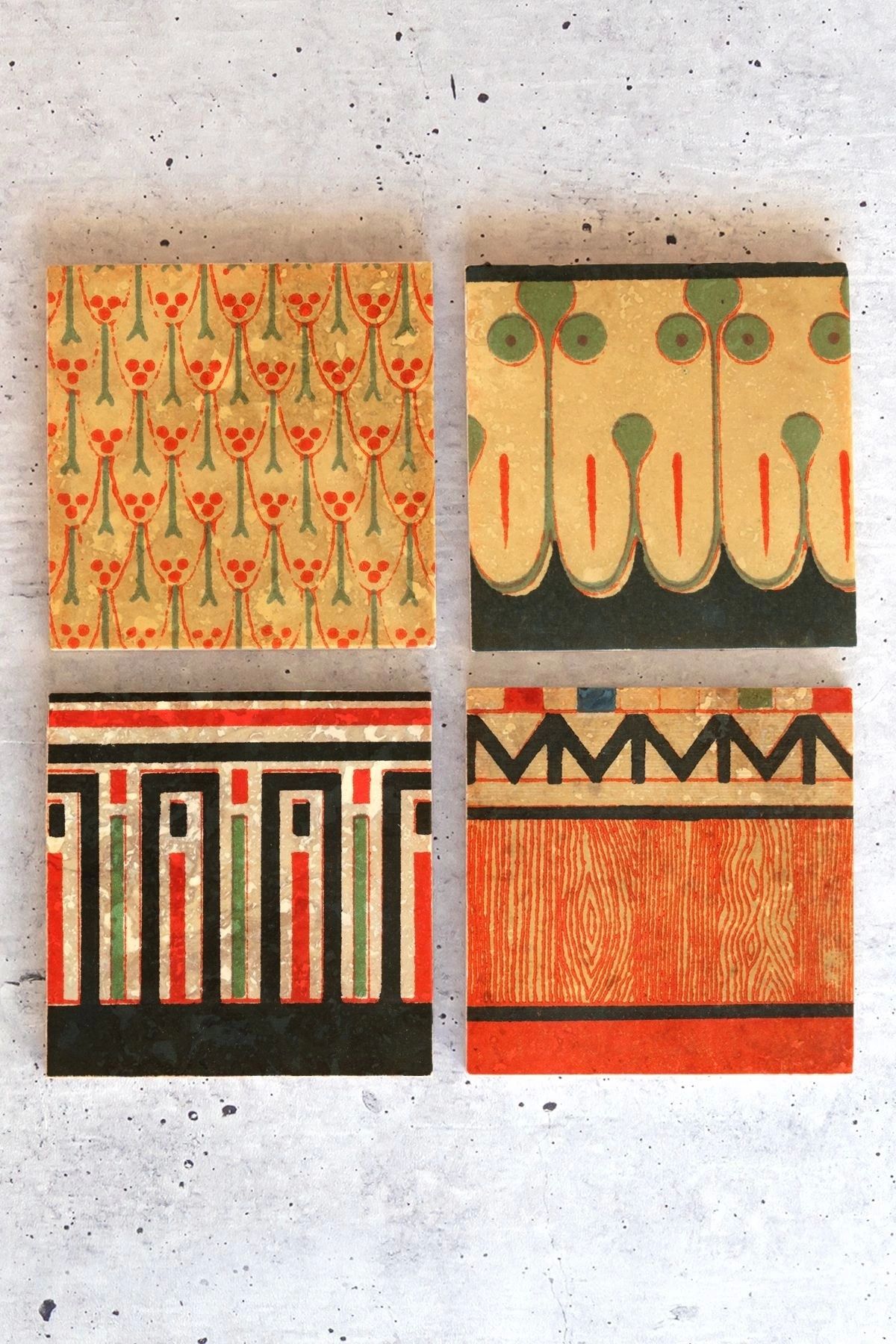 Desenler 4lü Set Taş Bardak Altlığı Desen01