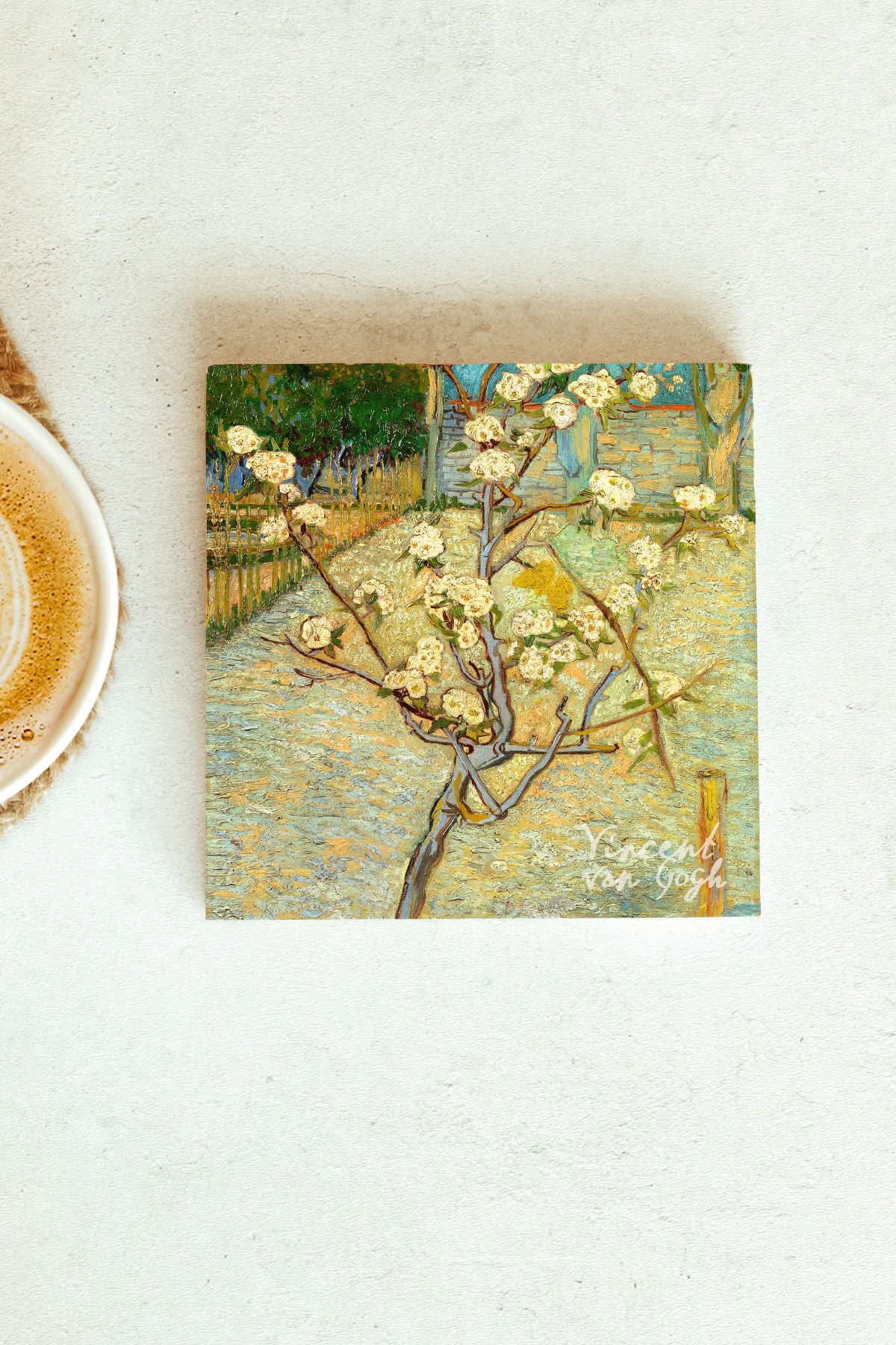 Vincent Van Gogh Serisi Tekli Taş Bardak Altlığı