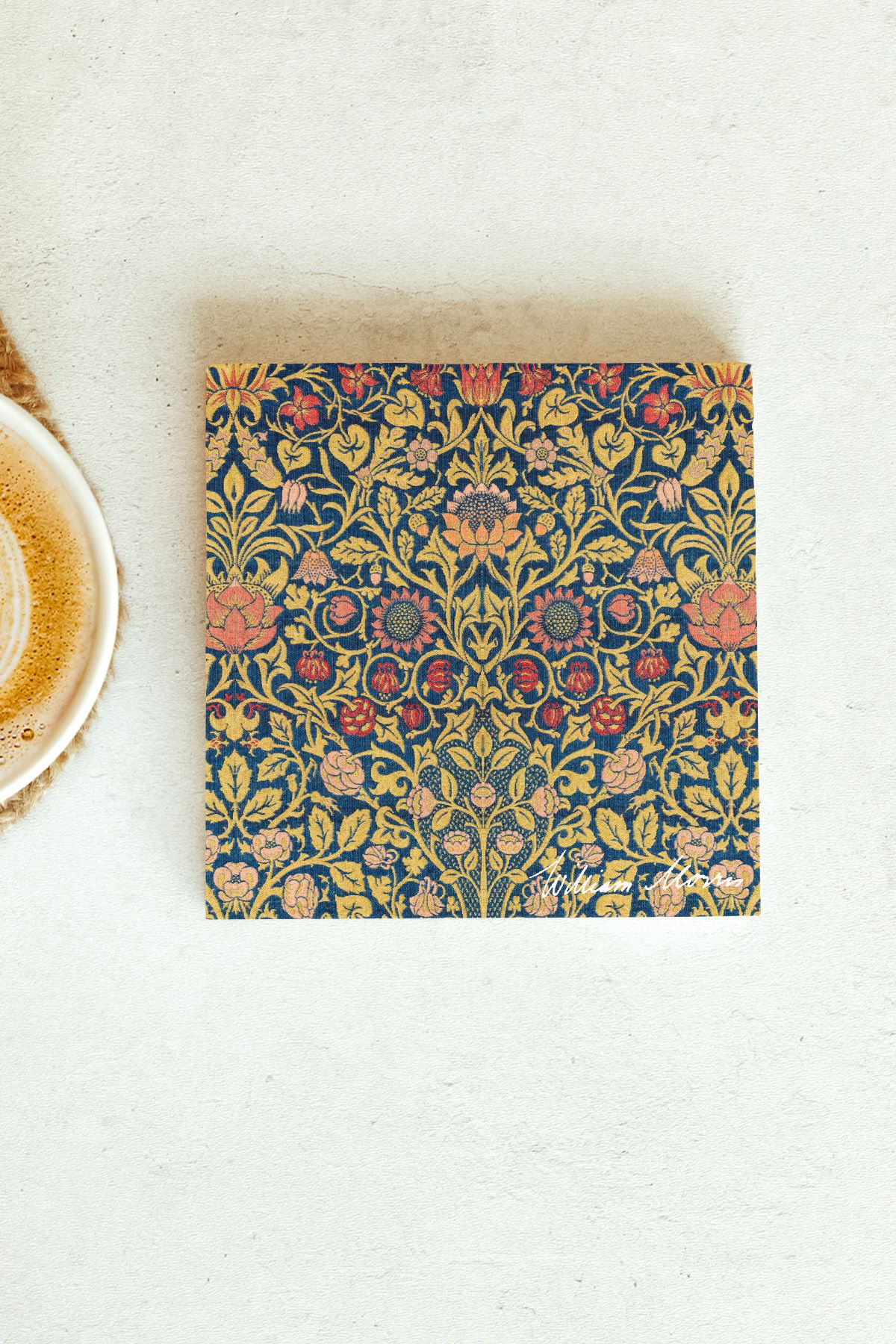 William Morris Serisi Tekli Taş Bardak Altlığı