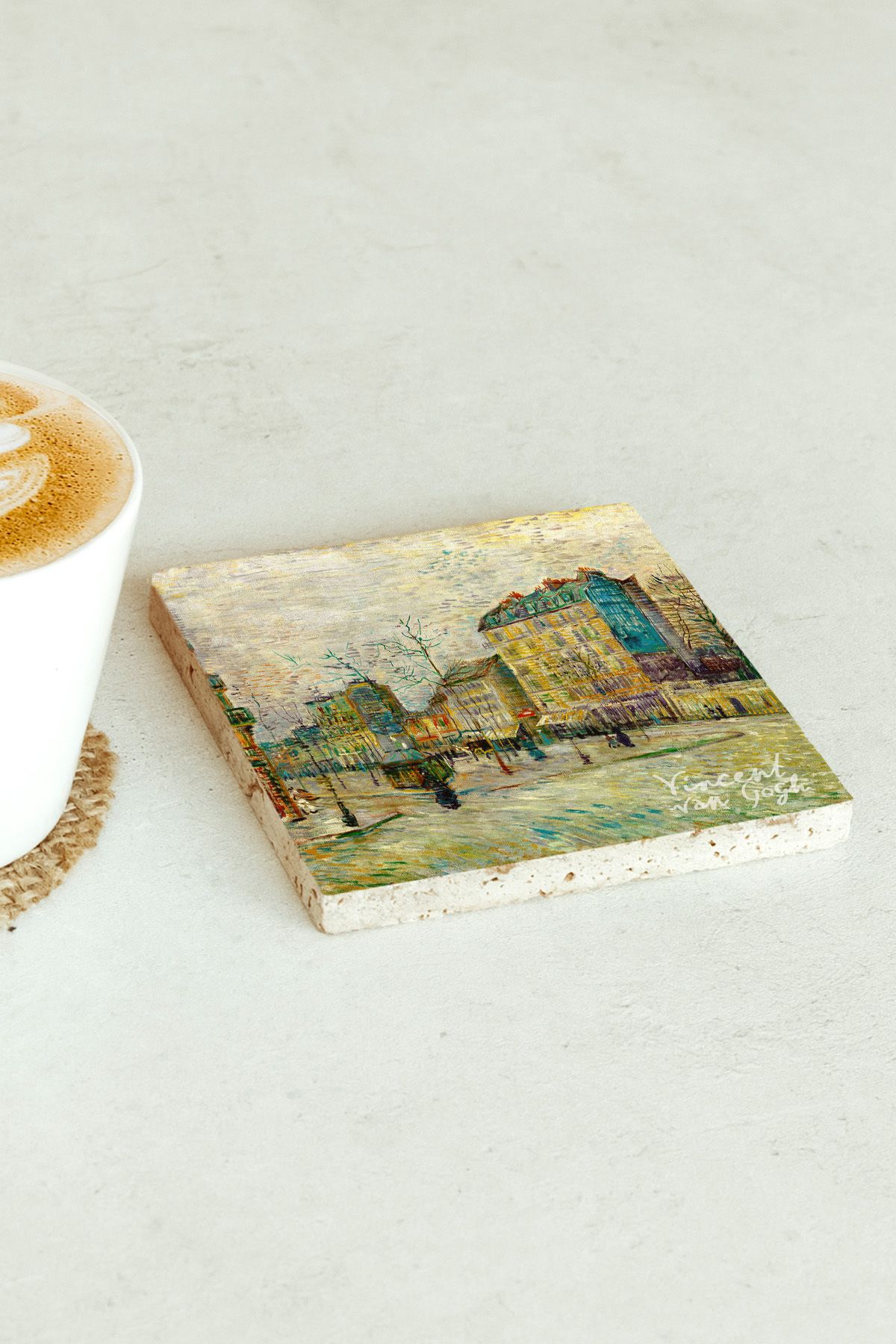 Vincent Van Gogh Serisi Tekli Taş Bardak Altlığı