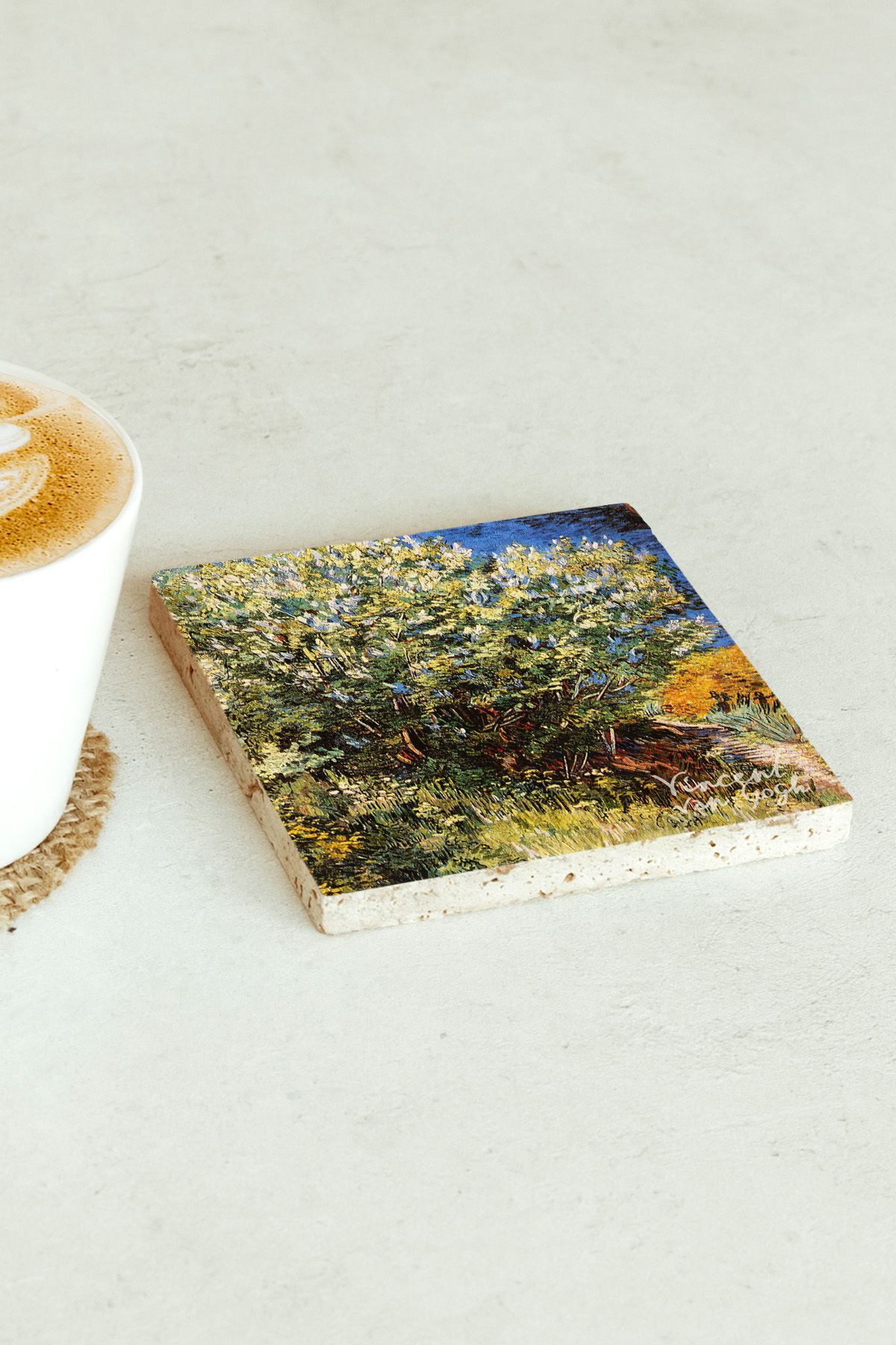 Vincent Van Gogh Serisi Tekli Taş Bardak Altlığı