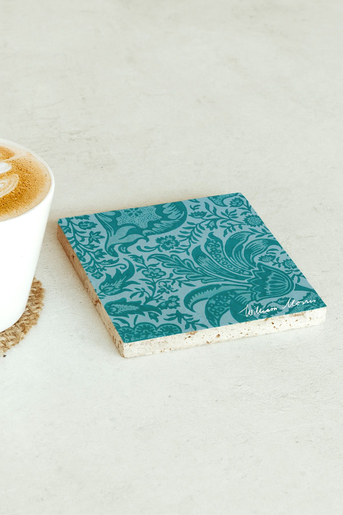 William Morris Serisi Tekli Taş Bardak Altlığı