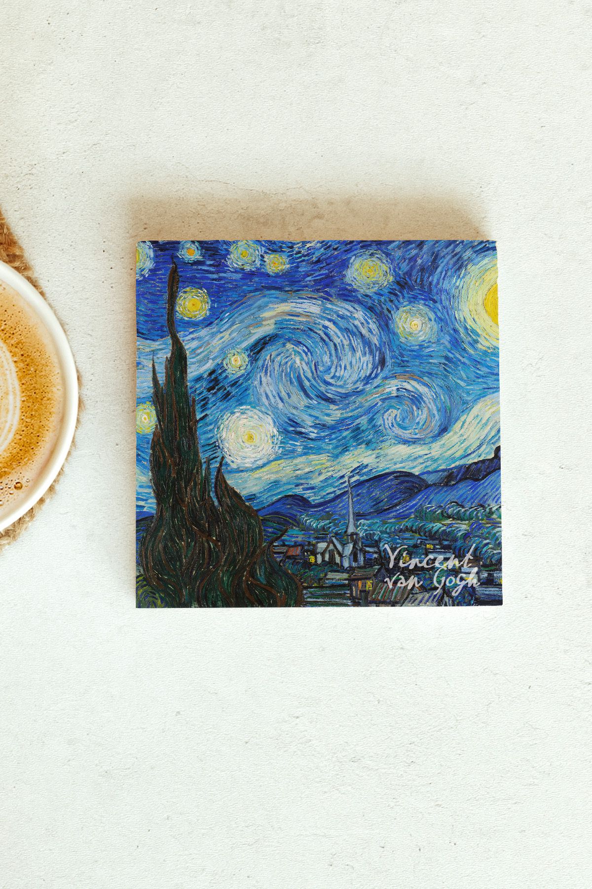 Vincent Van Gogh Serisi Tekli Taş Bardak Altlığı