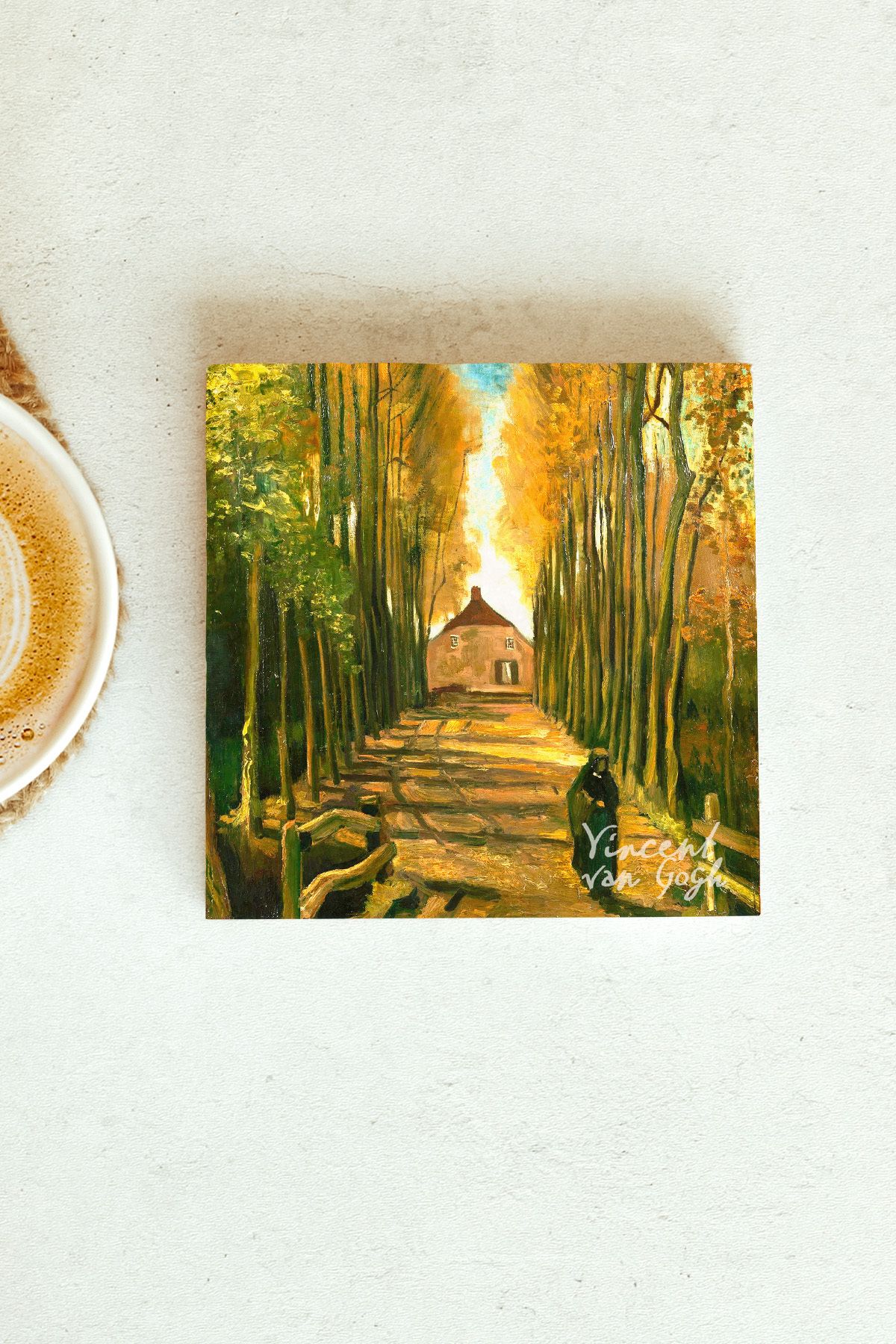 Vincent Van Gogh Serisi Tekli Taş Bardak Altlığı