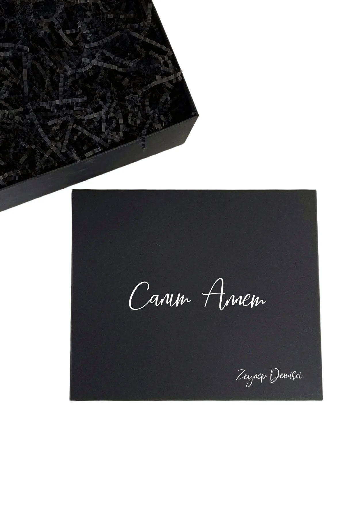 Canım Annem Tasarımlı 25x30x12 Cm Siyah Sert Boş Hediye Kutusu