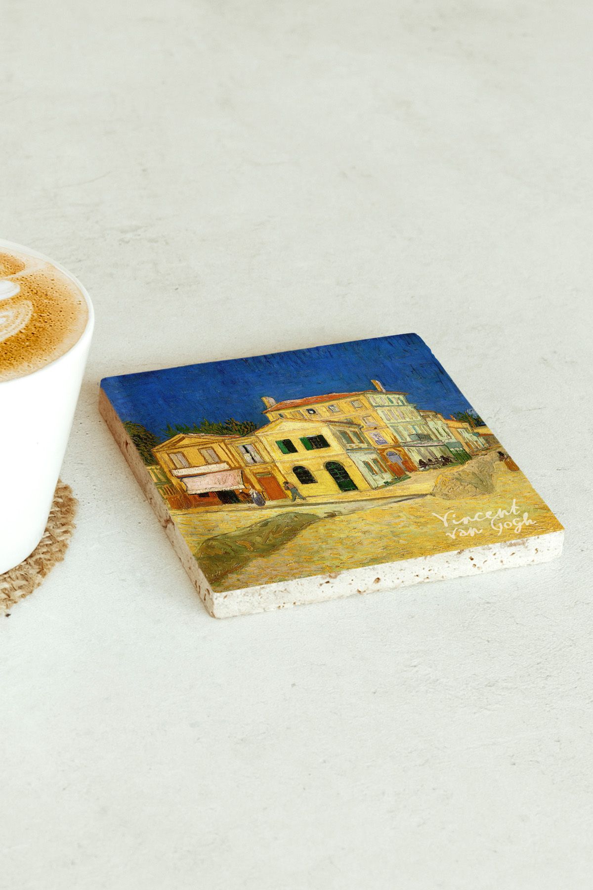 Vincent Van Gogh Serisi Tekli Taş Bardak Altlığı
