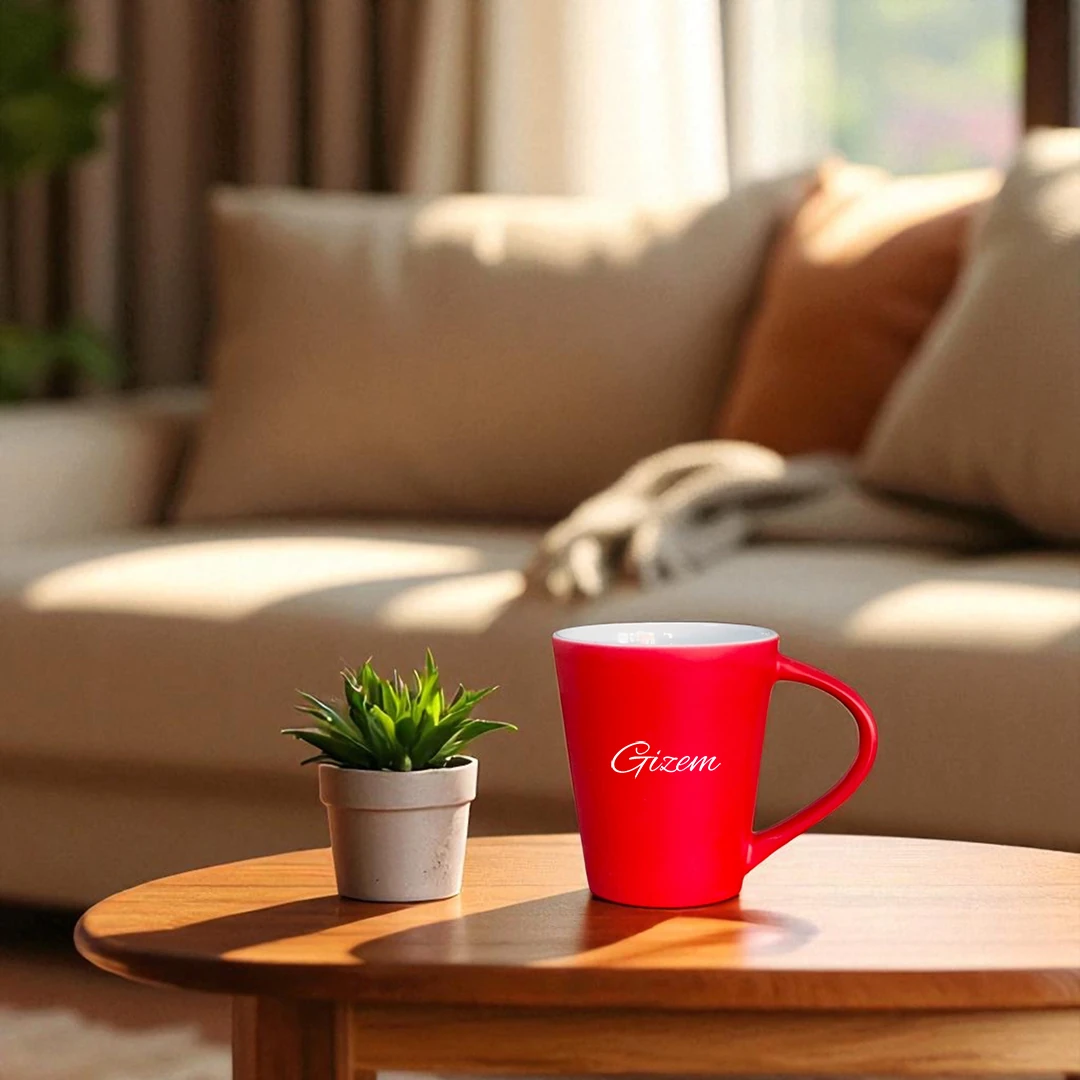 Flow Mug – Tutkunun Kıvrımı Kırmızı Seramik Kupa