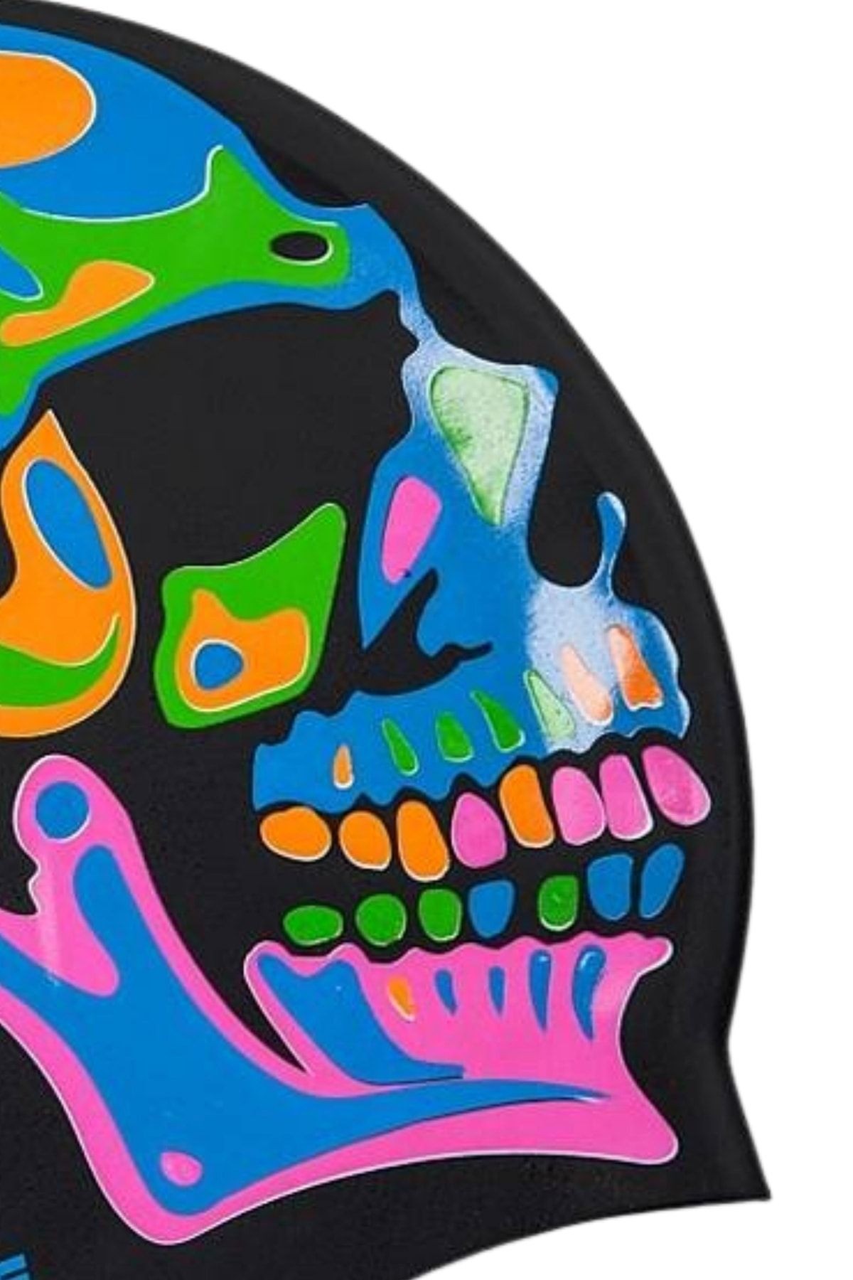 M055827000w Unisex Silikon Yüzücü Bonesi Rainbow Skull