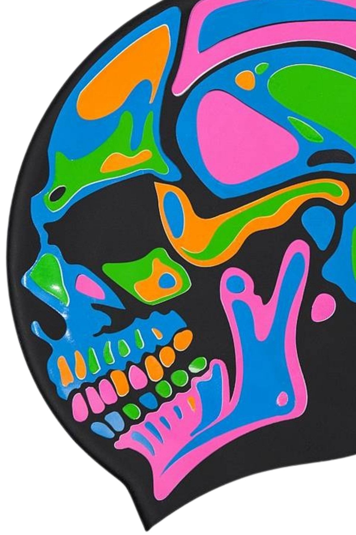 M055827000w Unisex Silikon Yüzücü Bonesi Rainbow Skull