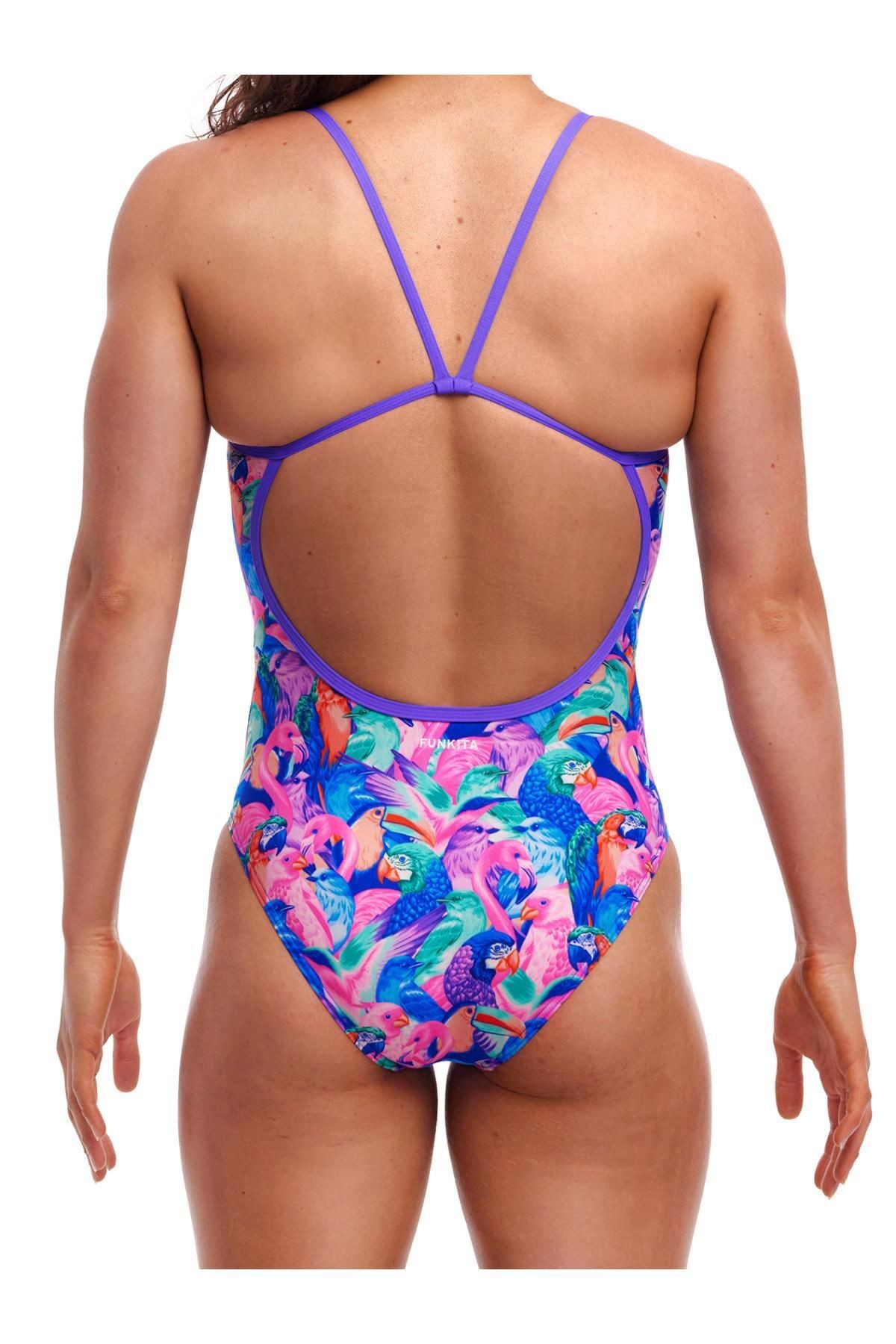 Funkita SS Birds Gone Wild Kadın Antrenman Mayo, İnce Askılı