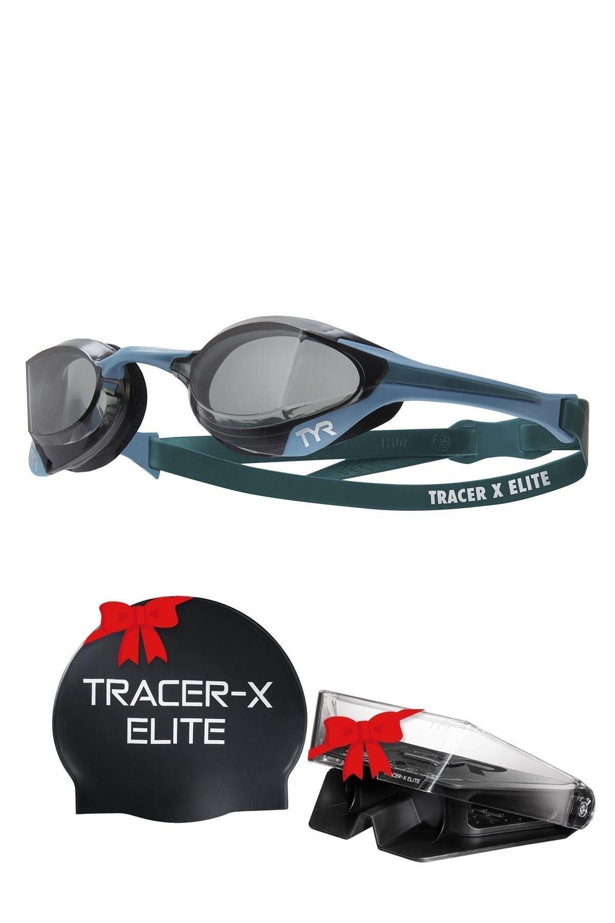 TYR Tracer-X Elite Füme/Deniz Mavisi Yüzücü Gözlüğü