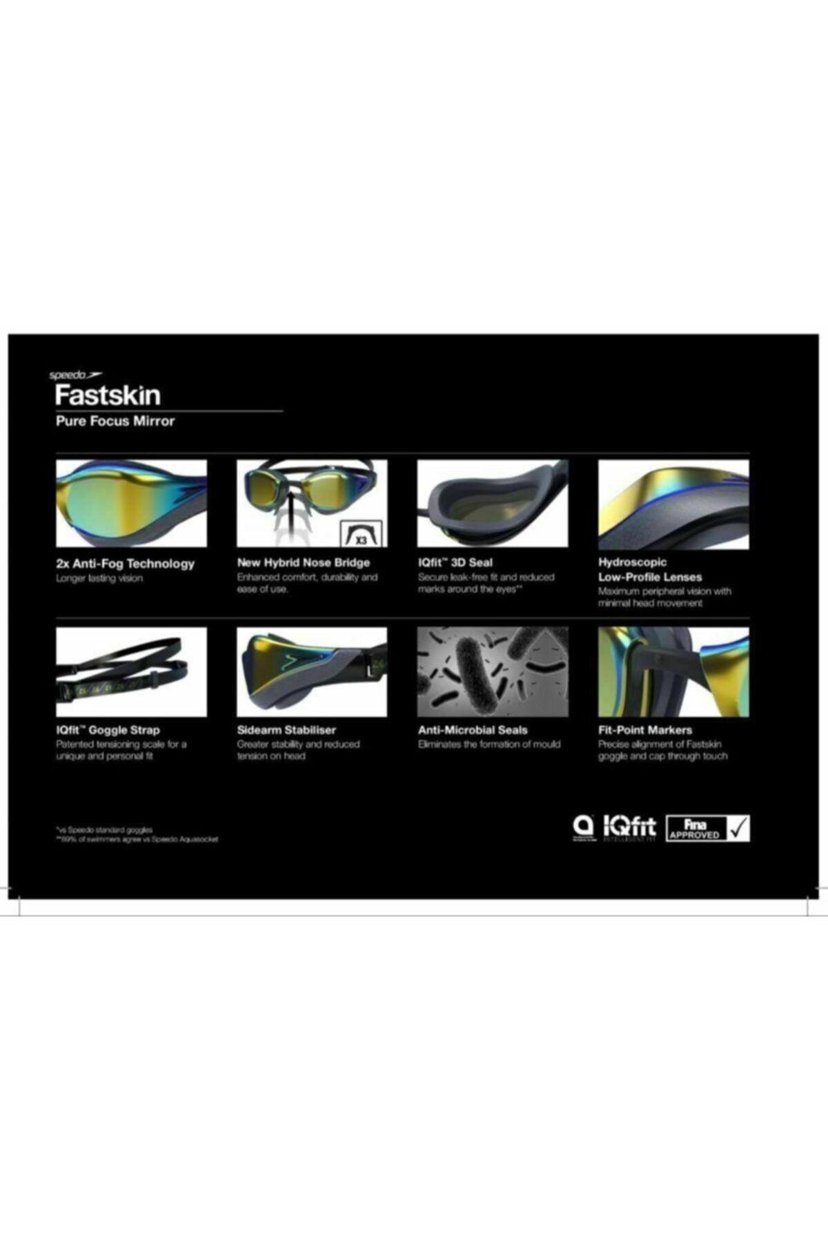 8-11778d444 Fastskin Pure Focus Aynalı Yarış Yüzücü Gözlüğü