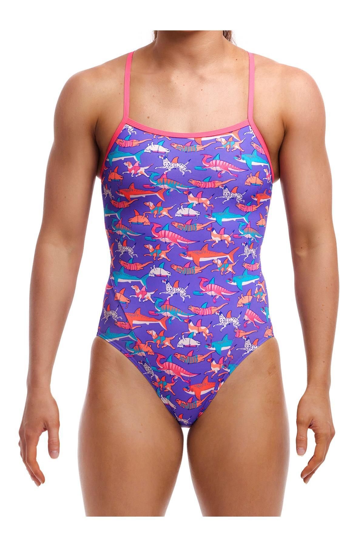 Funkita SS Doggie Paddle Kadın Antrenman Mayo, İnce Askılı