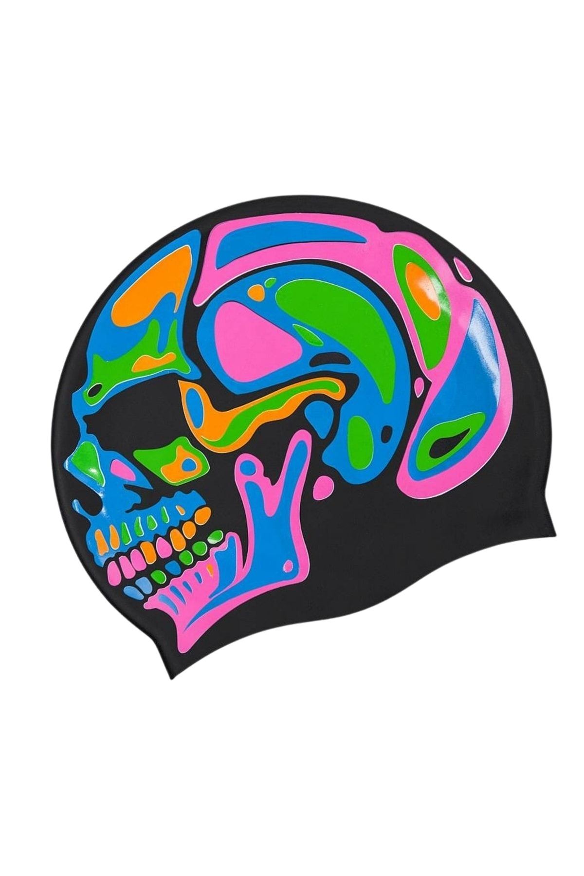 M055827000w Unisex Silikon Yüzücü Bonesi Rainbow Skull