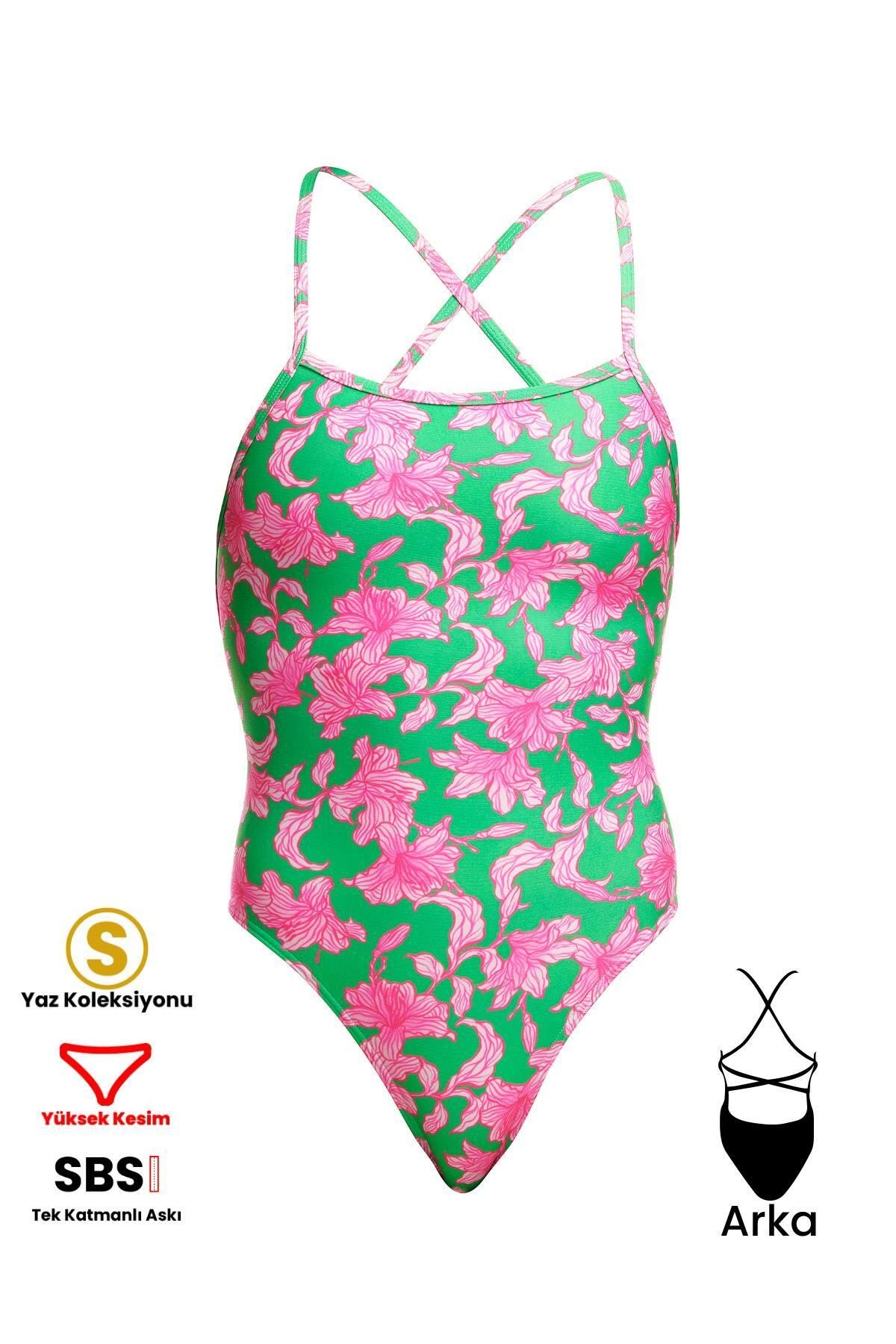 Funkita STP Blossom Fly Kadın Antrenman Mayo, Çift Çapraz Sırt