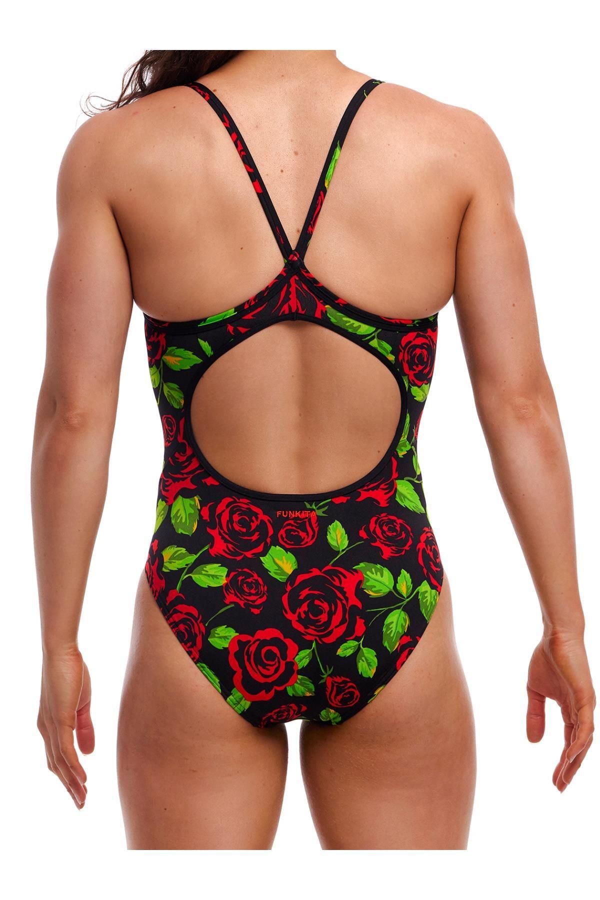 Funkita DB Black Rose Kadın Antrenman Mayo, Elmas Sırt