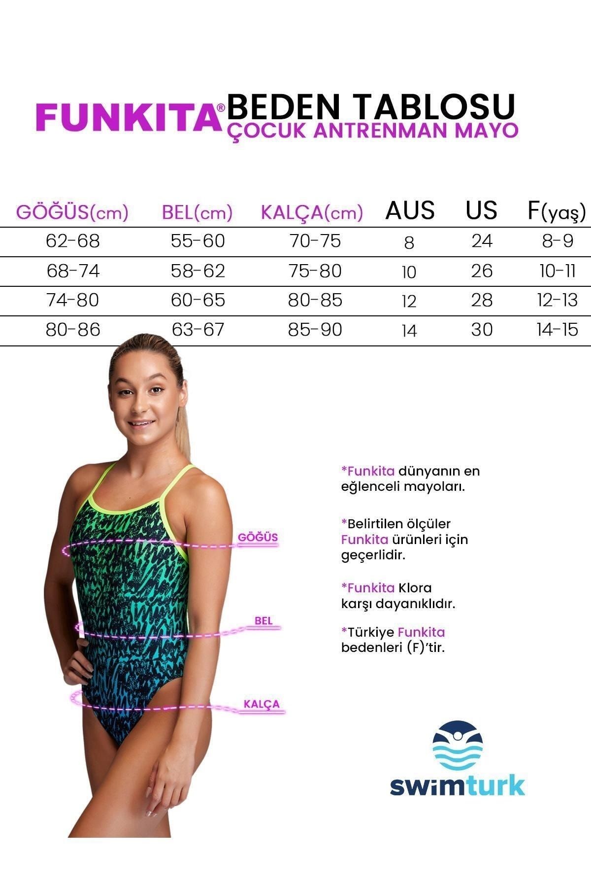 Funkita SS Run Fox Run Kız Çocuk Antrenman Mayo, İnce Askılı