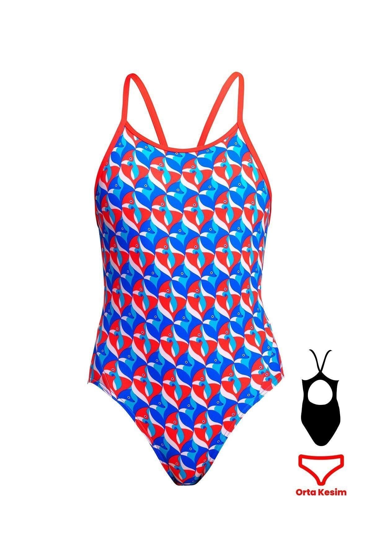 Funkita DB Out Foxed Kız Çocuk Antrenman Mayo, Elmas Sırt