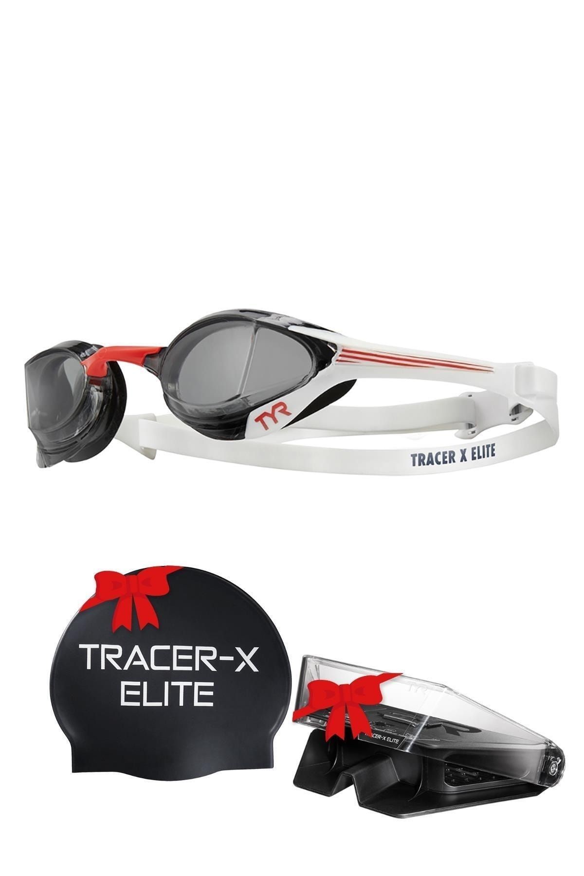 TYR Tracer-X Elite Füme/Kırmızı Yüzücü Gözlüğü