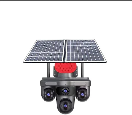 4 Kameralı Çift Solar Panelli Sim Kart ile Çalışan Alarmlı Çift Yön Sesli Solar Ultra HD Güvenlik Kamerası