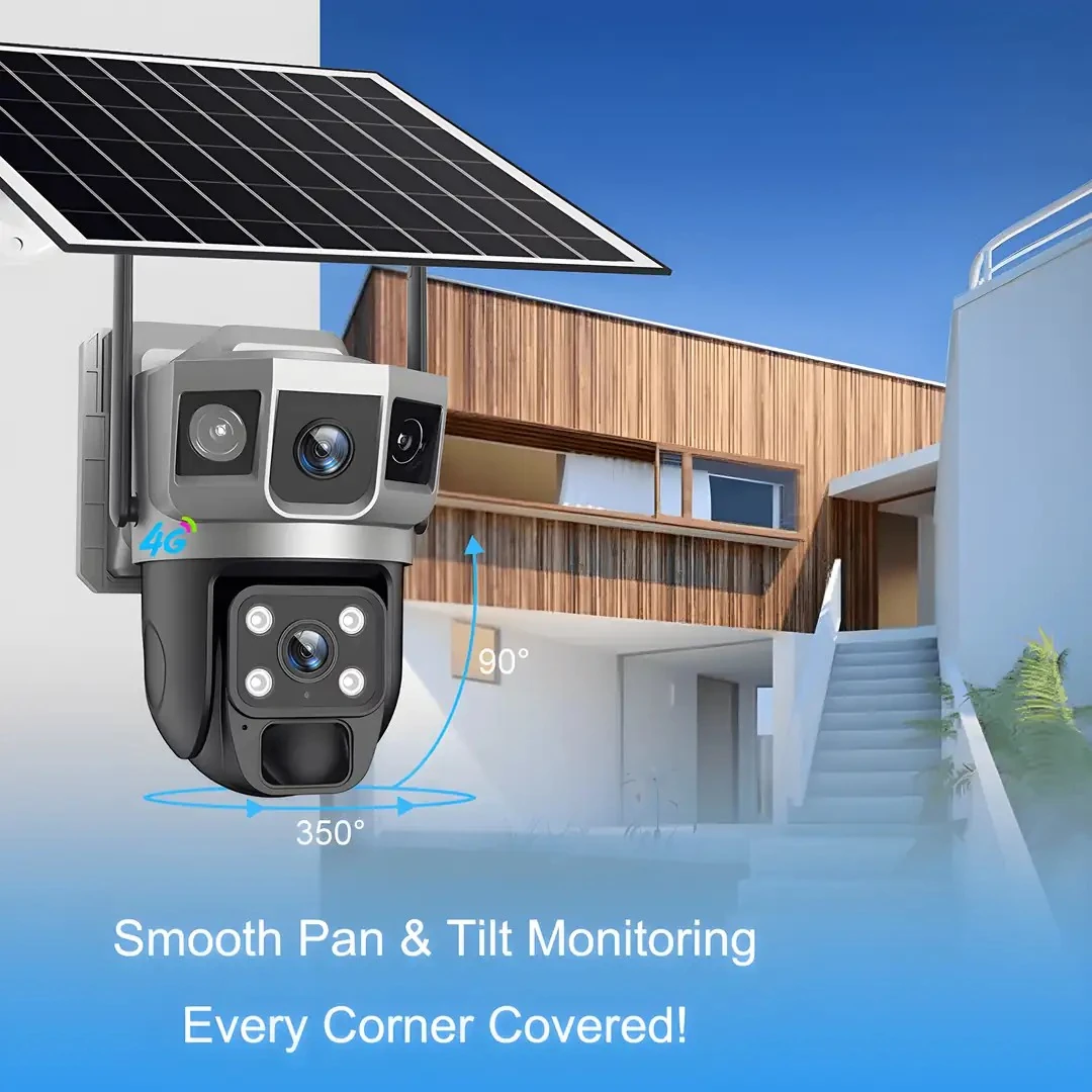 2 MP 4G Çift Lens PTZ Solar Kamera 12400 mAh Batarya - ONVIF