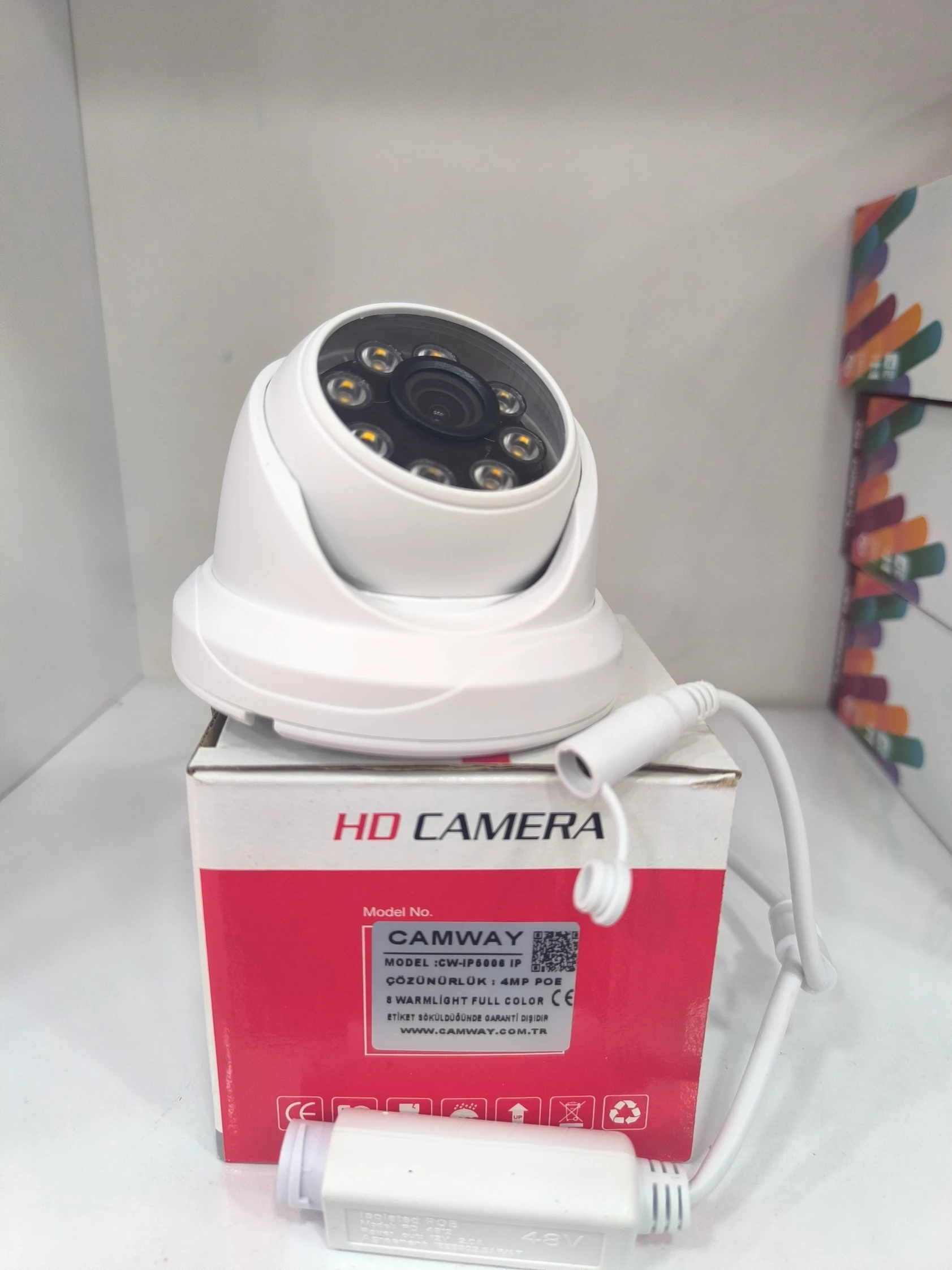 4MP IP Kamera POE li WarmLed Dome (Gece Gündüz Renkli)