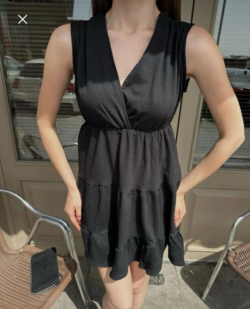 KRUVAZE YAKA MINI ELBISE