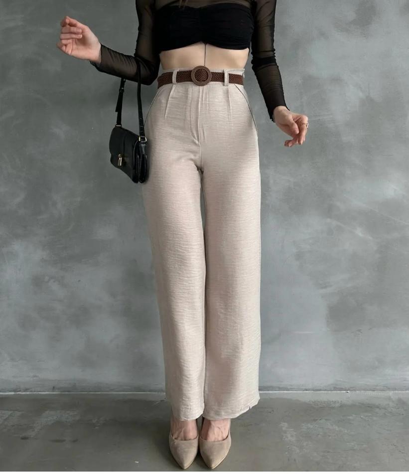 BELI KEMERLI KETEN PANTOLON