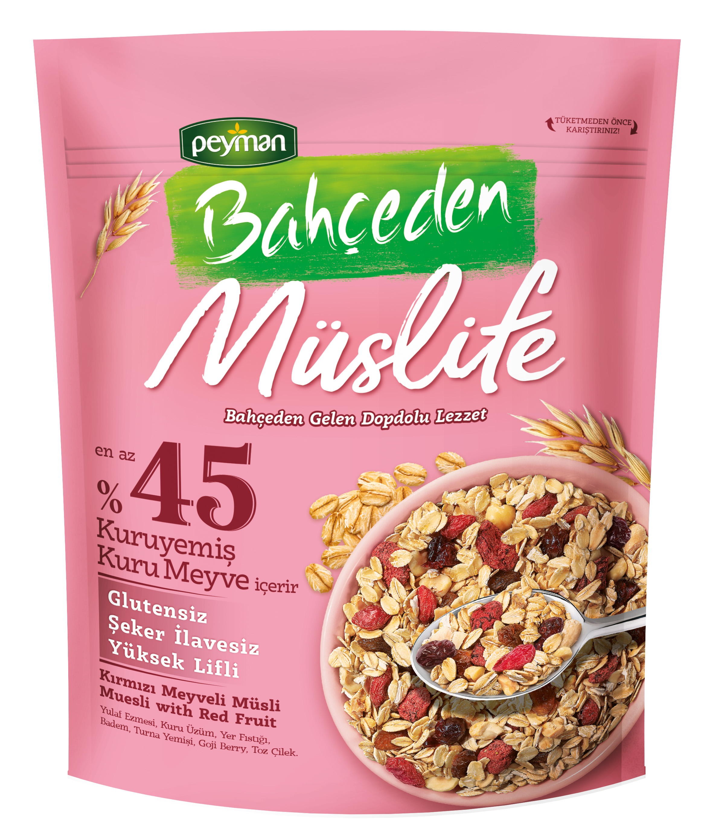PEYMAN BAHÇEDEN MÜSLİFE KIRMIZI MEYVELİ 250GR