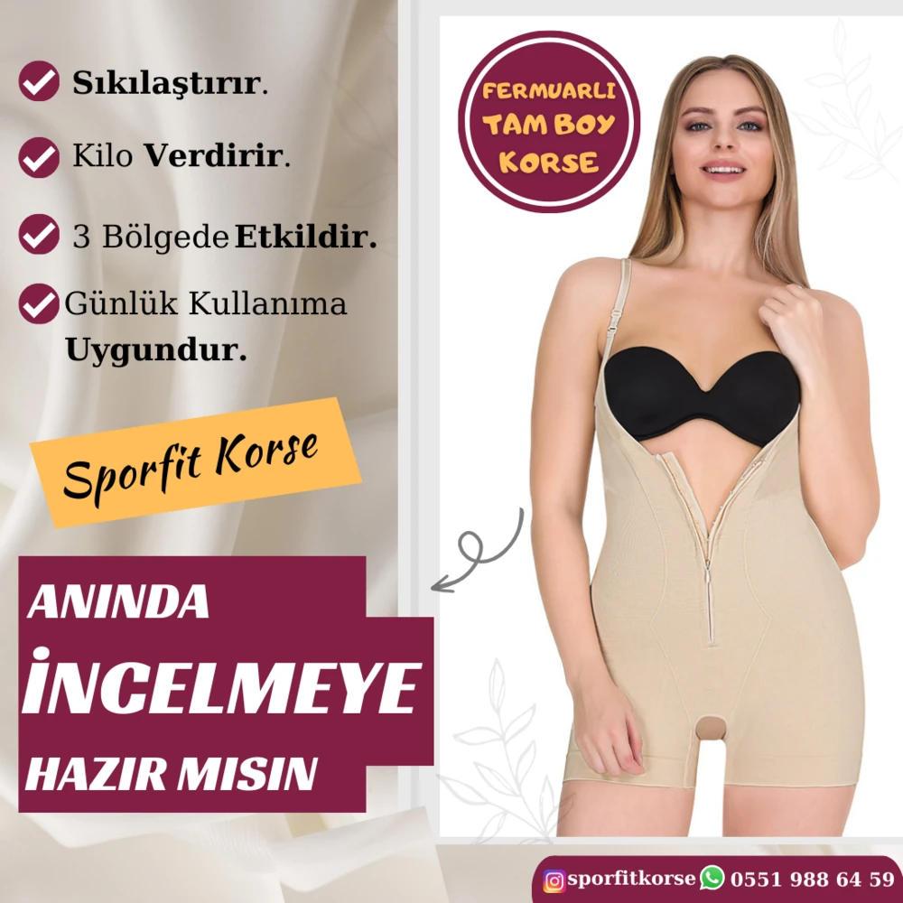 FERMUARLI VE AGRAFLI TAM BOY KORSE