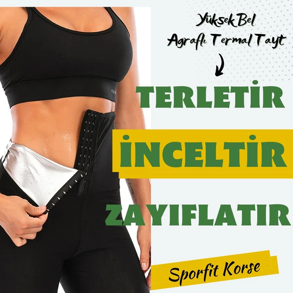 Yüksek Bel Agraflı Termal Tayt