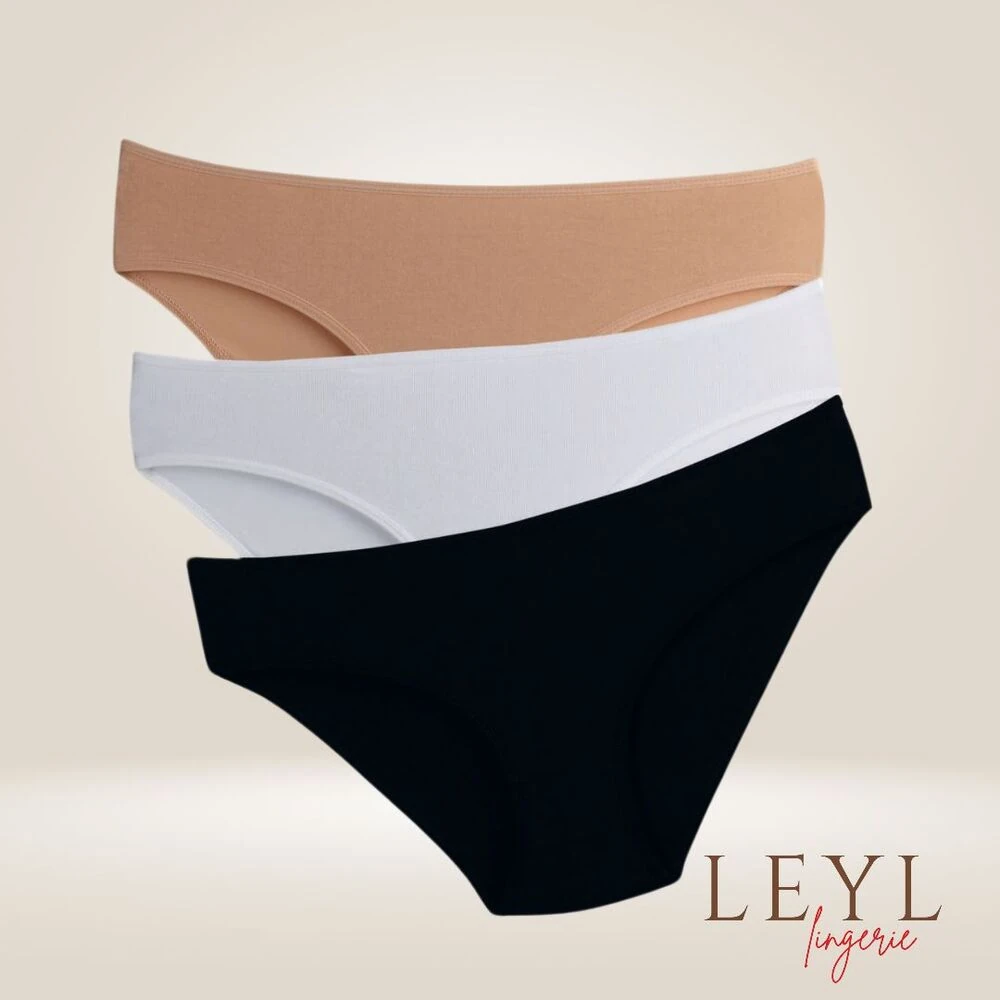 3'lü Pamuklu Yüksek Bel Külot (BATO)