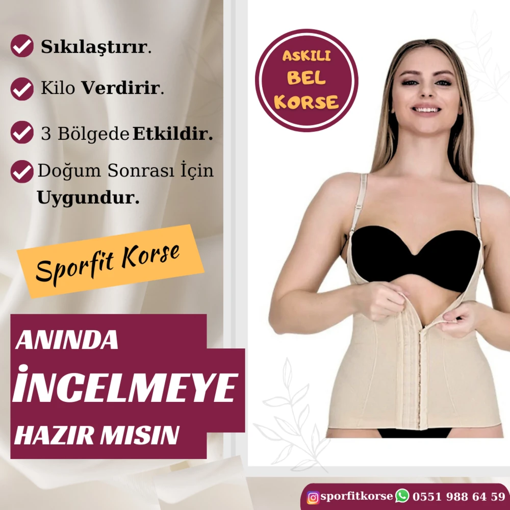 ASKILI AGRAFLI BEL KORSESİ