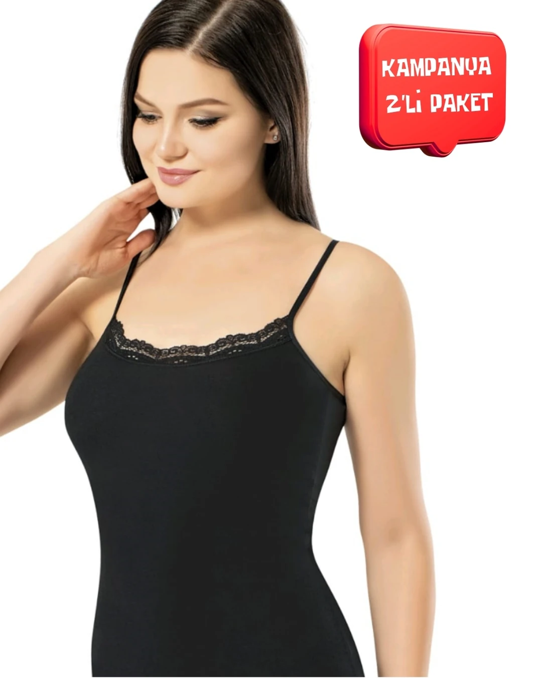 İp Askı İnce Dantel Detaylı Atlet(Code 05)