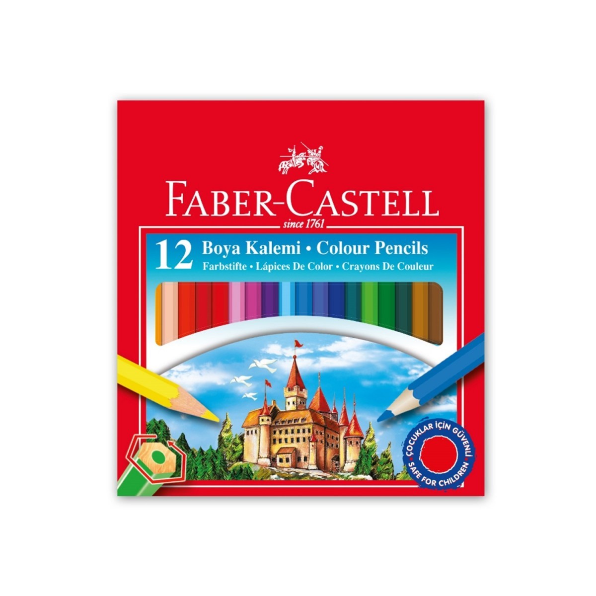 Faber Castell 12 Renk Yarım Boy Karton Kutu Boya Kalemi