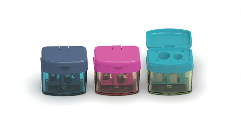 Faber Castell Mini Box Trendy Çift Gözlü Kalemtraş Ana Renkler - 1 Adet / 382901