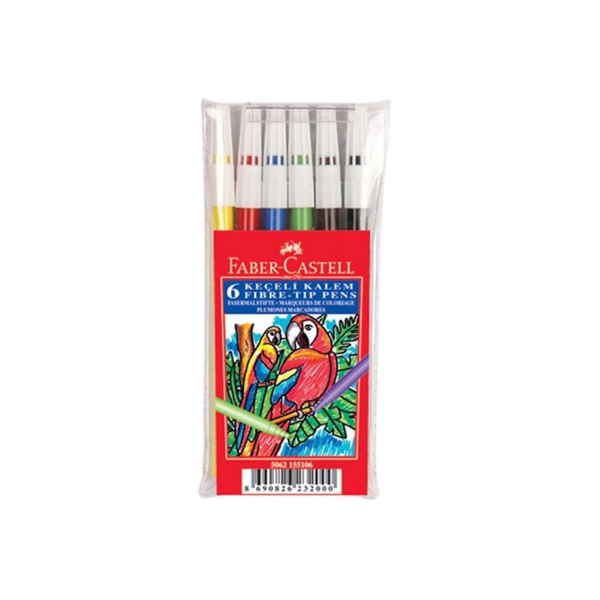 Faber Castell 6 Renk Yıkanabilir Keçeli Kalem