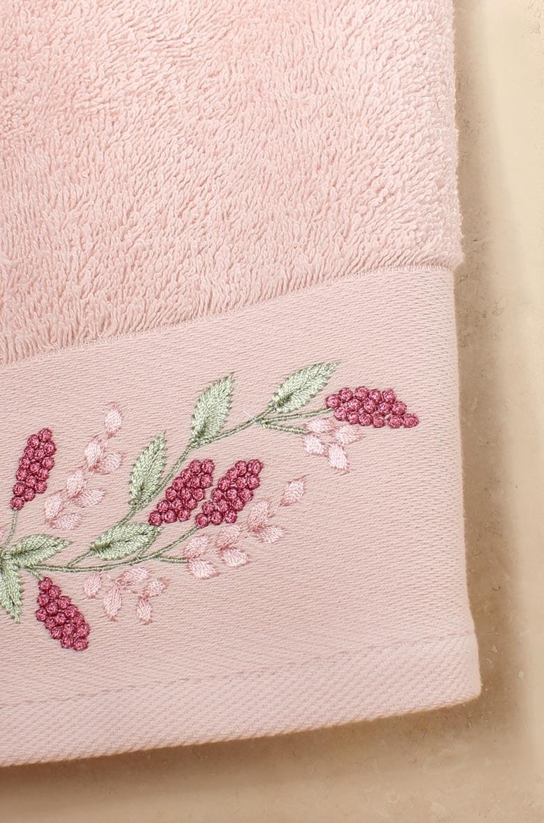 Warada %100 Pamuklu Nakışlı Çeyizlik Lüks Yüz Havlusu 50x100 cm - Yumuşak, Emici, Kaliteli - Banyo & Misafir Havlusu