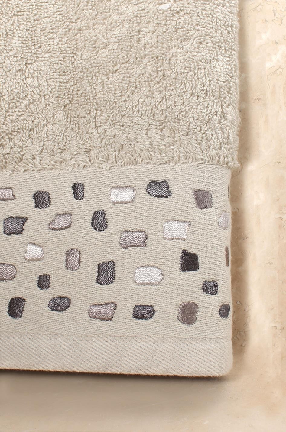 Hajar %100 Pamuklu Nakışlı Çeyizlik Lüks Yüz Havlusu 50x100 cm - Yumuşak, Emici, Kaliteli - Banyo & Misafir Havlusu