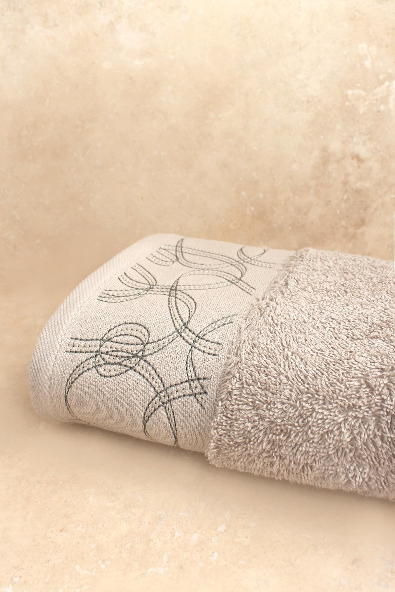 Namat %100 Pamuklu Nakışlı Çeyizlik Lüks Yüz Havlusu 50x100 cm - Yumuşak, Emici, Kaliteli - Banyo & Misafir Havlusu