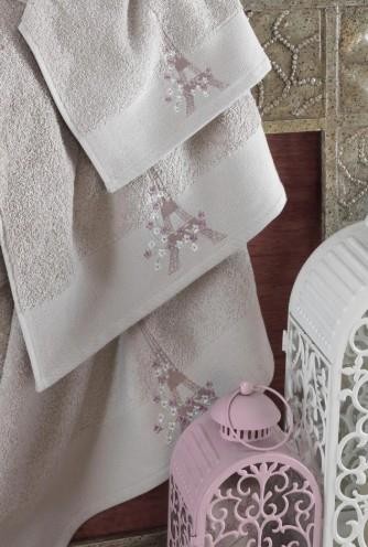 EIFEL 3 Parça Havlu Seti | %100 Pamuklu | Kutulu Hamam Takımı | Çeyiz Seti | Lüks Banyo Havlusu