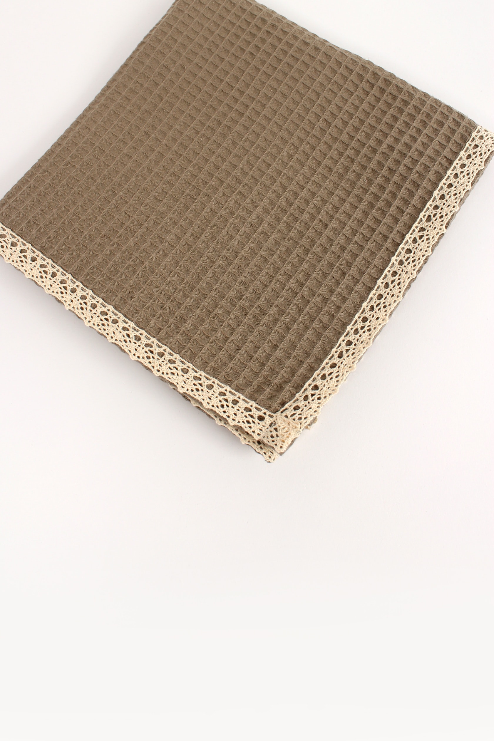 SoftLace Dantelli Waffle Havlu | Mutfak Bezi | Şık ve Zarif Tasarım | 50x70cm