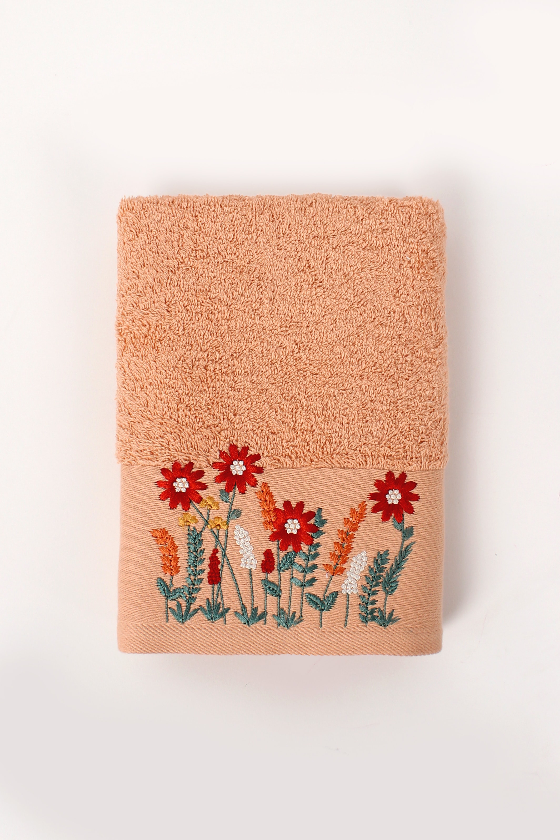 Salvia %100 Pamuklu Nakışlı  Lüks Havlu Seti | Yüz (50x100 cm) & Banyo (70x140 cm)|(2 Parça)