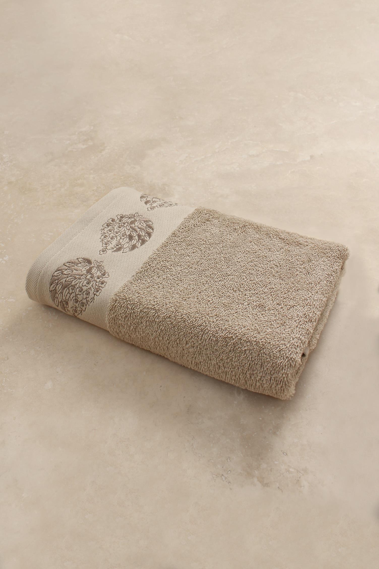 Patrin %100 Pamuklu Nakışlı Çeyizlik Lüks Yüz Havlusu 50x100 cm - Yumuşak, Emici, Kaliteli - Banyo & Misafir Havlusu 